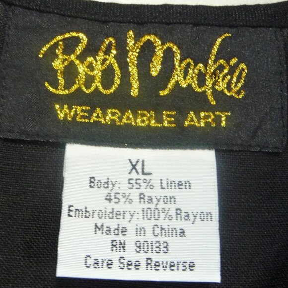 Bob Mackie Wearable Art Size XL Linen Blend Tank Black - Picture 2 of 5